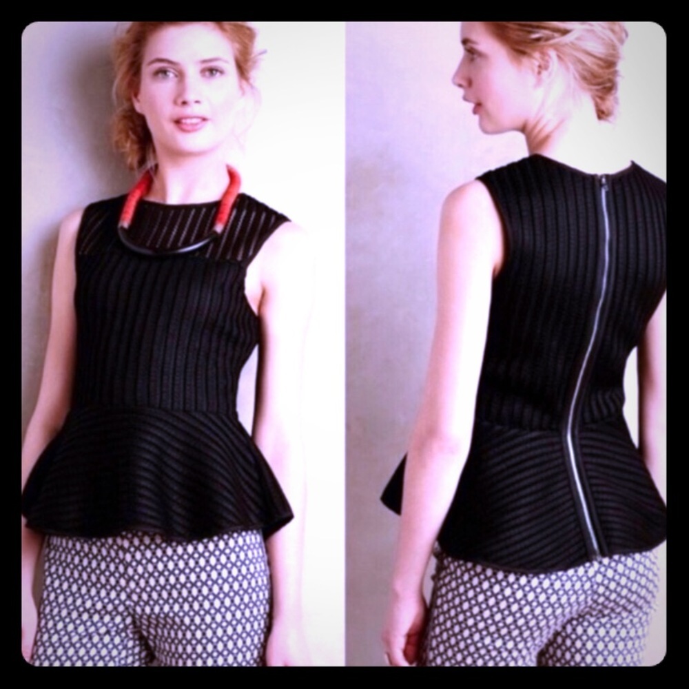 Anthropologie HD in Paris Mesh Peplum Top